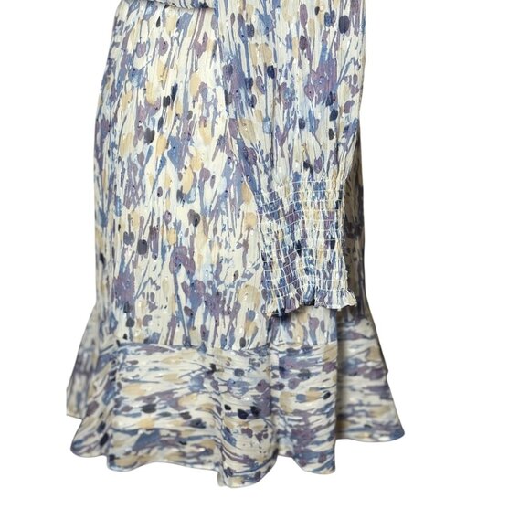 NEW White House Black Market Abstract Floral Dress Blouson Boho 6P White Purple - Picture 7 of 16